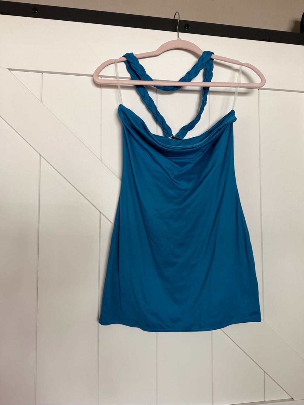 Peppermayo Teal Braided-Back Tank Top
